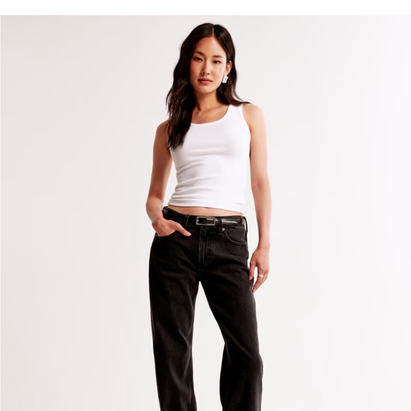 Abercrombie CURVE Black Low Rise Baggy Jean - size 25 extra short length - Picture 3 of 4